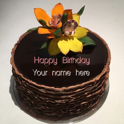 Chocolate Layer Birthday Cake With Name On It