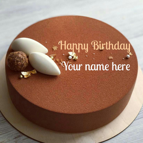 Write Name On Chocolate Velvet Birthday Wishes Cake