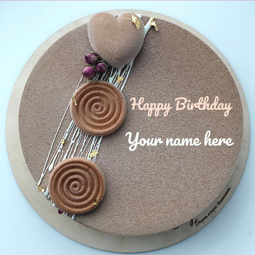 Chocolate Velvet Texture Cake With Name On It