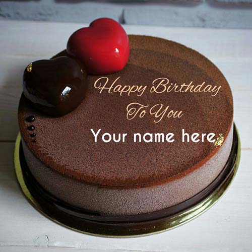 Chocolate Birthday Cake With Heart On It For Love