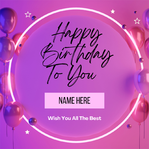 Happy birthday to you greeting card with name edit
