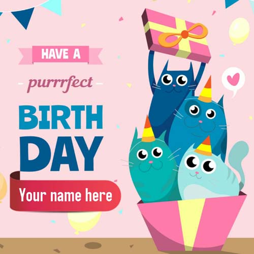 Cartoon Birthday Greetings Card With Name On It