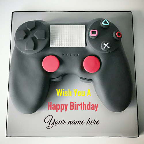 Joystick Happy Birthday Wishes Cake With Name On It