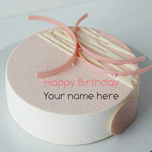 Peach Flavor Yummy Birthday Cake With Name On It