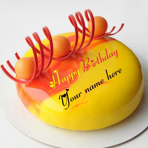 Write Name On Mango Flavor Birthday Cake For Brother