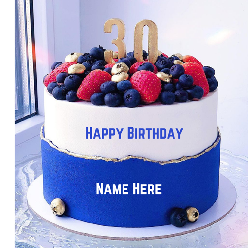 Happy 30th Happy Birthday Cake With Name