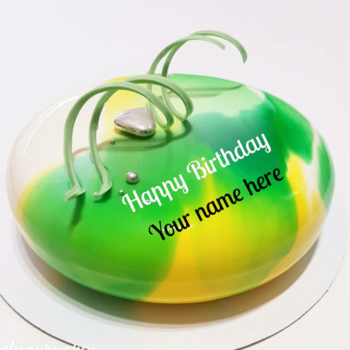 Mirror Glazed Birthday Cake With Name For Husband