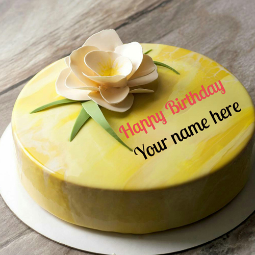 Pineapple Flavor Birthday Cake With Father Name On It
