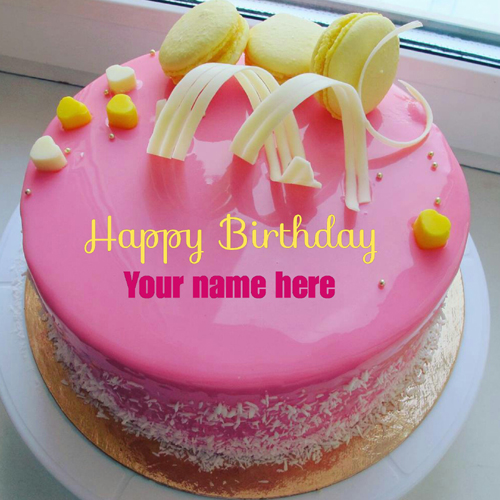 Rose Flavor Birthday Cake For Friend With Name On It
