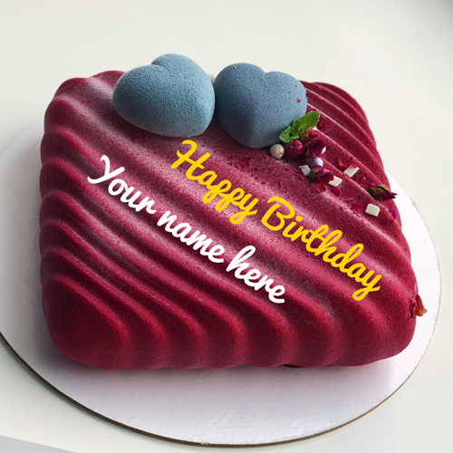 Print Name On Birthday Cake With Heart For Love