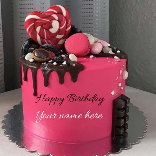 Strawberry Chocolate Cake With Heart On It
