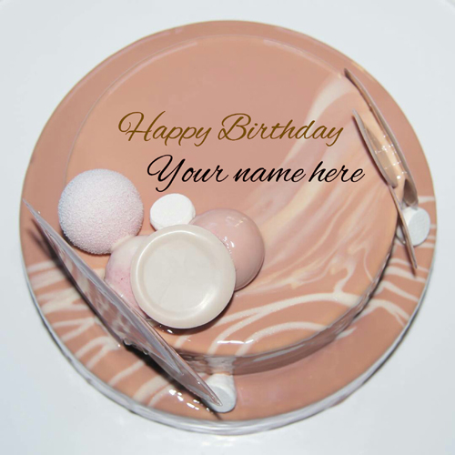 Type Name On Caramel Birthday Cake For Brother