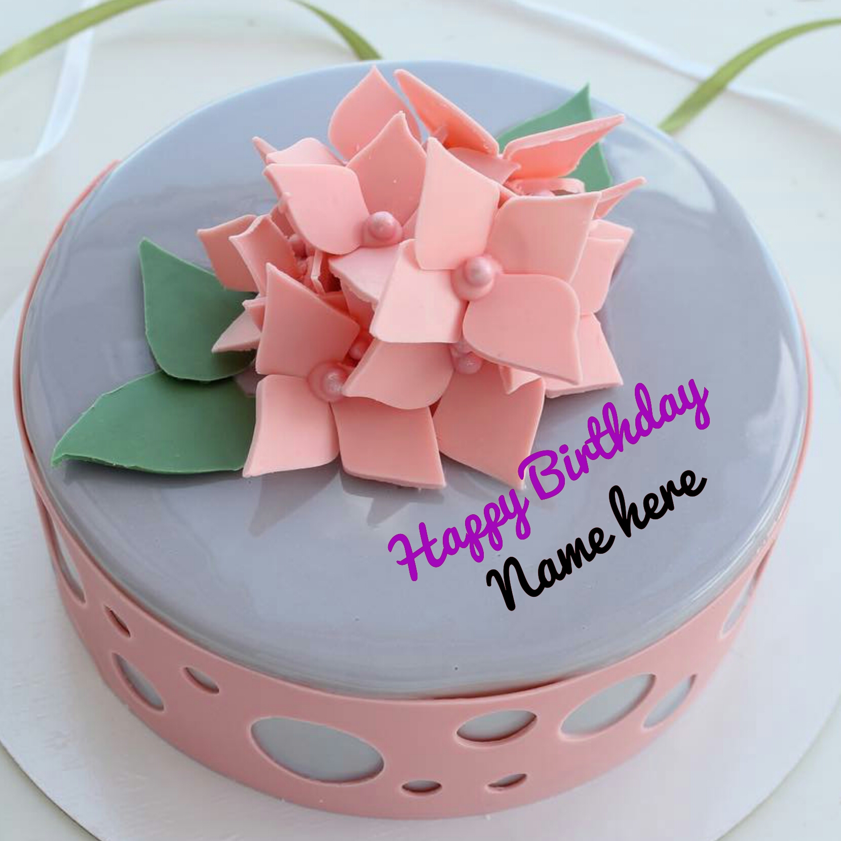  Birthday Cake With White Chocolate Flower For Love