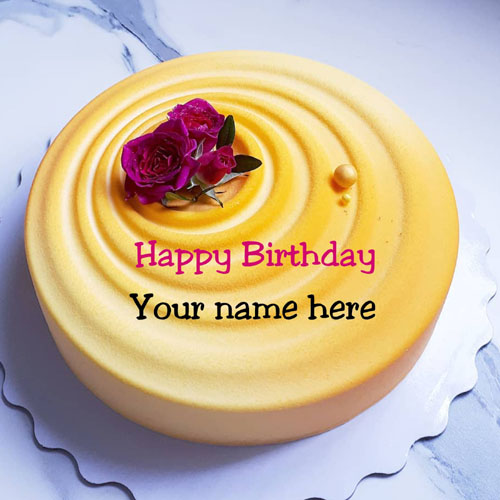 Mango Flavor Rose Decorated Birthday Cake For Husband