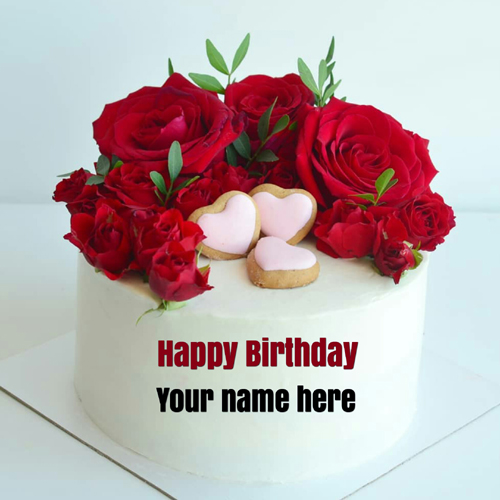Vanilla Flavored Birthday Cake With Name For Wife