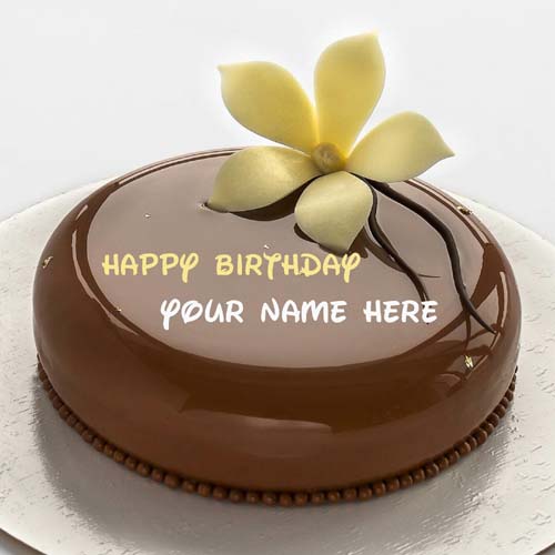 Chocolate Flavor Happy Birthday Cake With Name On It