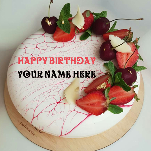 Vanilla Birthday Cake For Father With Fruit Toppings